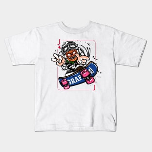 Jack Playing Card with Skateboard Graffiti Street Art Kids T-Shirt